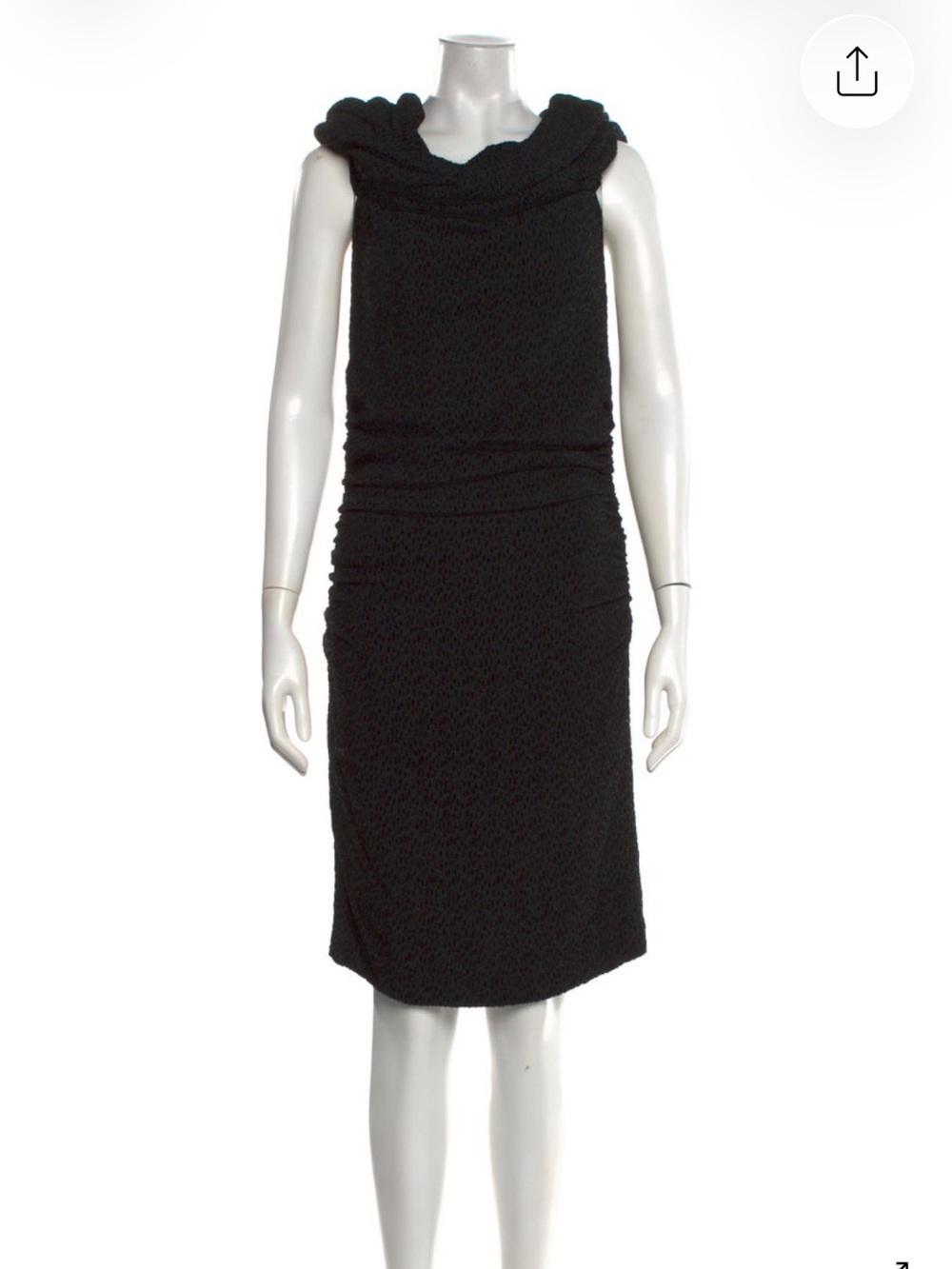 Lanvin Black Sleeveless Cowl Neck Sheath Dress